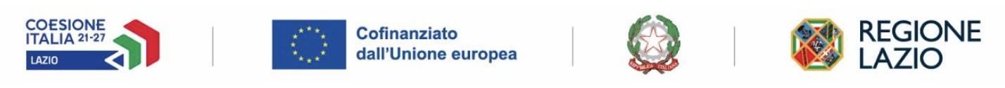 Cofinanziato dall'Unione europea: loghi Coesione Italia 21-27 Lazio, Unione europea, Repubblica Italiana e Regione Lazio